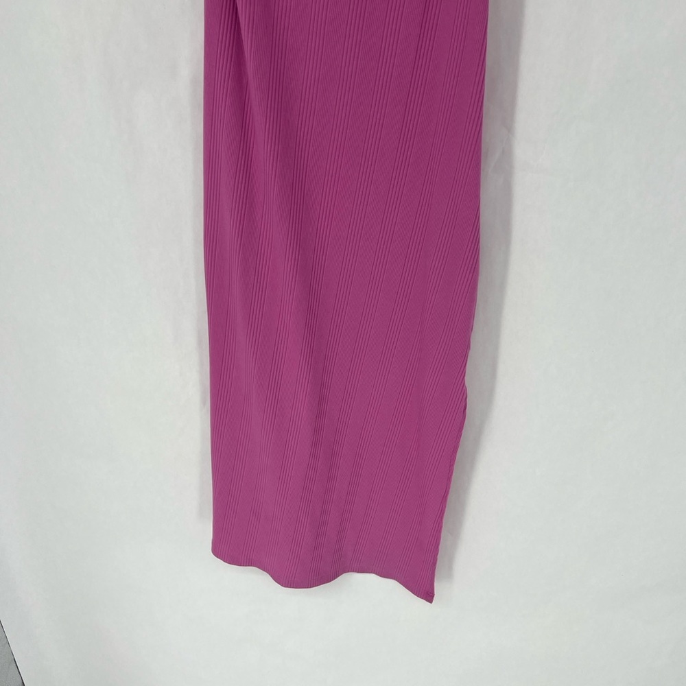 Aerie ribbed one shoulder ribbed midi dress pink - Picture 7 of 11
